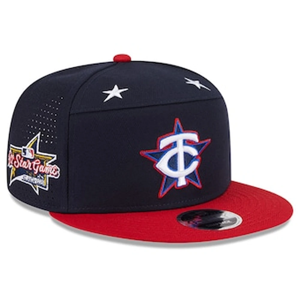 Men's New Era Navy/Red Minnesota Twins 2025 MLB All-Star Game Workout Side Patch 9FIFTY Snapback Hat
