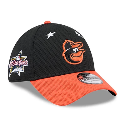 Men's New Era Black/Orange Baltimore Orioles 2025 MLB All-Star Game 39THIRTY Flex Hat
