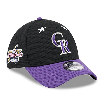 Men's New Era Black/Purple Colorado Rockies 2025 MLB All-Star Game 39THIRTY Flex Hat