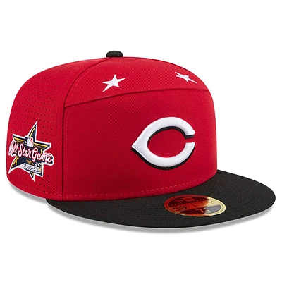 Men's New Era Red/Black Cincinnati Reds 2025 MLB All-Star Game Side Patch 59FIFTY Fitted Hat