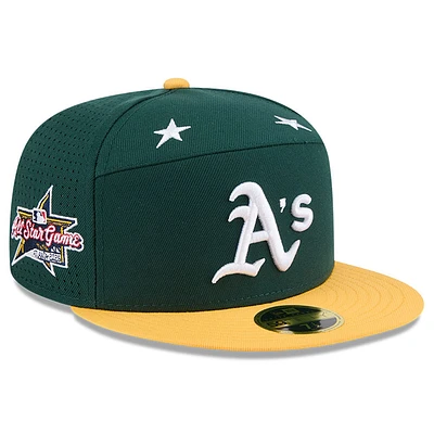 Men's New Era Green/Gold Athletics 2025 MLB All-Star Game Side Patch 59FIFTY Fitted Hat