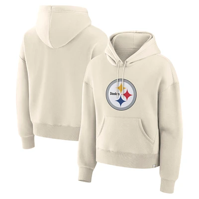 Women's Fanatics Cream Pittsburgh Steelers Dove Legacy Pullover Hoodie
