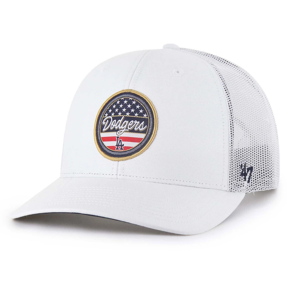 Men's '47 White Los Angeles Dodgers Homage Adjustable Trucker Hat