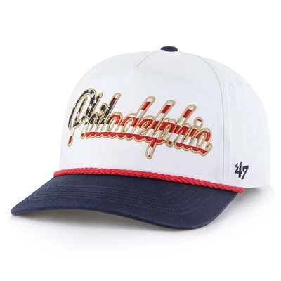 Men's '47 White Philadelphia Phillies Patriotic Overhand Hitch Adjustable Hat