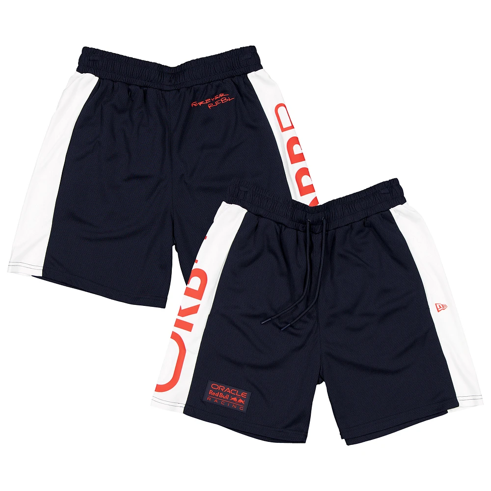 Men's New Era Navy Red Bull Racing Graphic Mesh Shorts