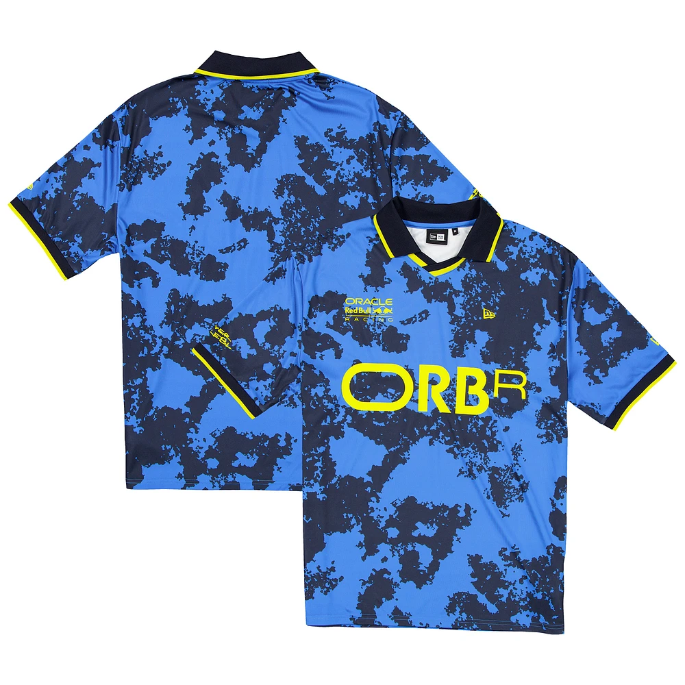 Men's New Era Blue Red Bull Racing Graphic Collared Soccer Shirt