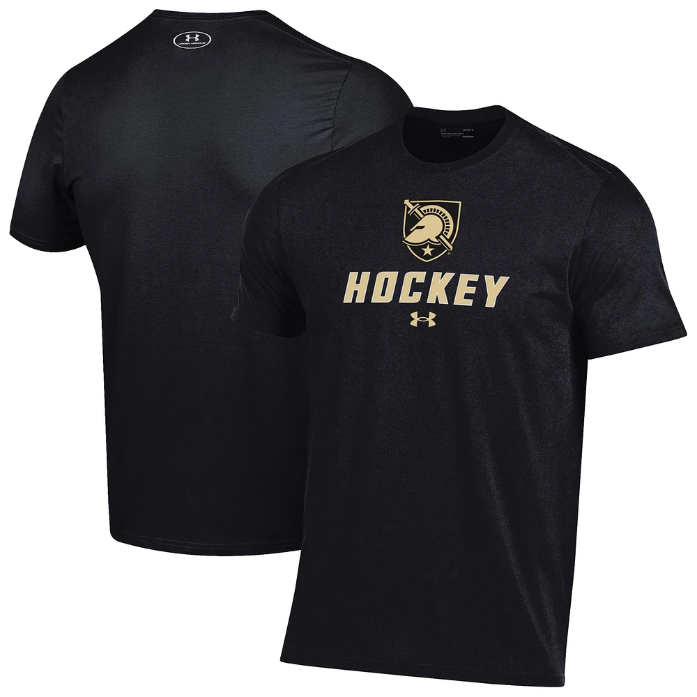 Men's Under Armour Black Army Knights Hockey Performance T-Shirt