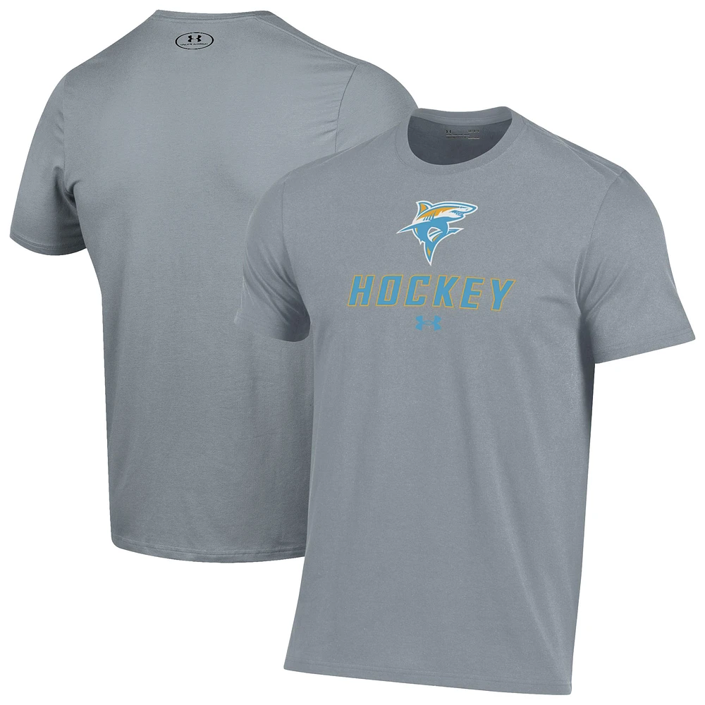 Men's Under Armour Gray LIU Sharks Hockey Performance T-Shirt