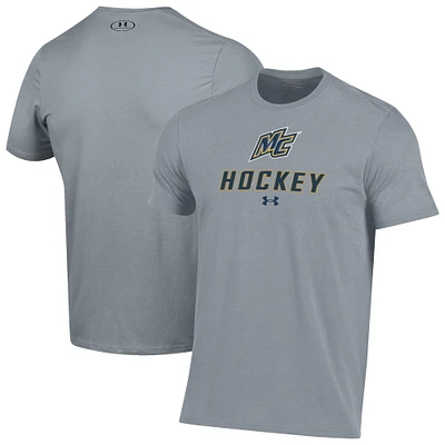 Men's Under Armour Gray Merrimack College Warriors Hockey Performance T-Shirt