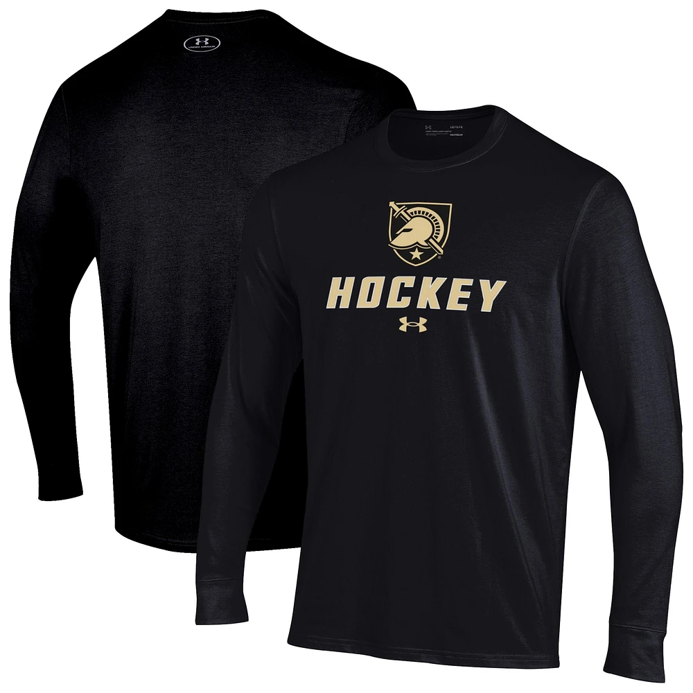 Men's Under Armour Black Army Knights Performance Long Sleeve T-Shirt