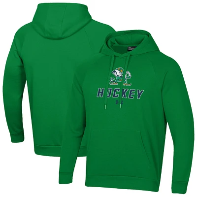Men's Under Armour Green Notre Dame Fighting Irish Hockey Rival Fleece Pullover Hoodie