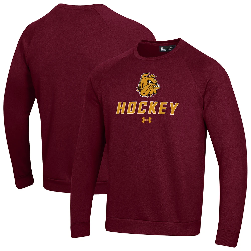 Men's Under Armour Maroon Minnesota Duluth Bulldogs Hockey Rival Fleece Pullover Sweatshirt