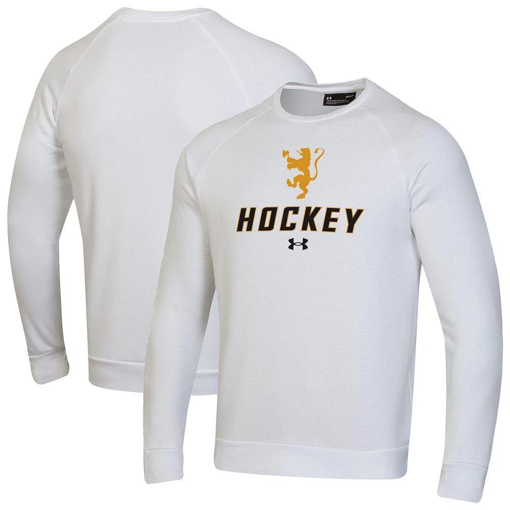 Men's Under Armour White St. Olaf Oles Hockey Rival Fleece Pullover Sweatshirt