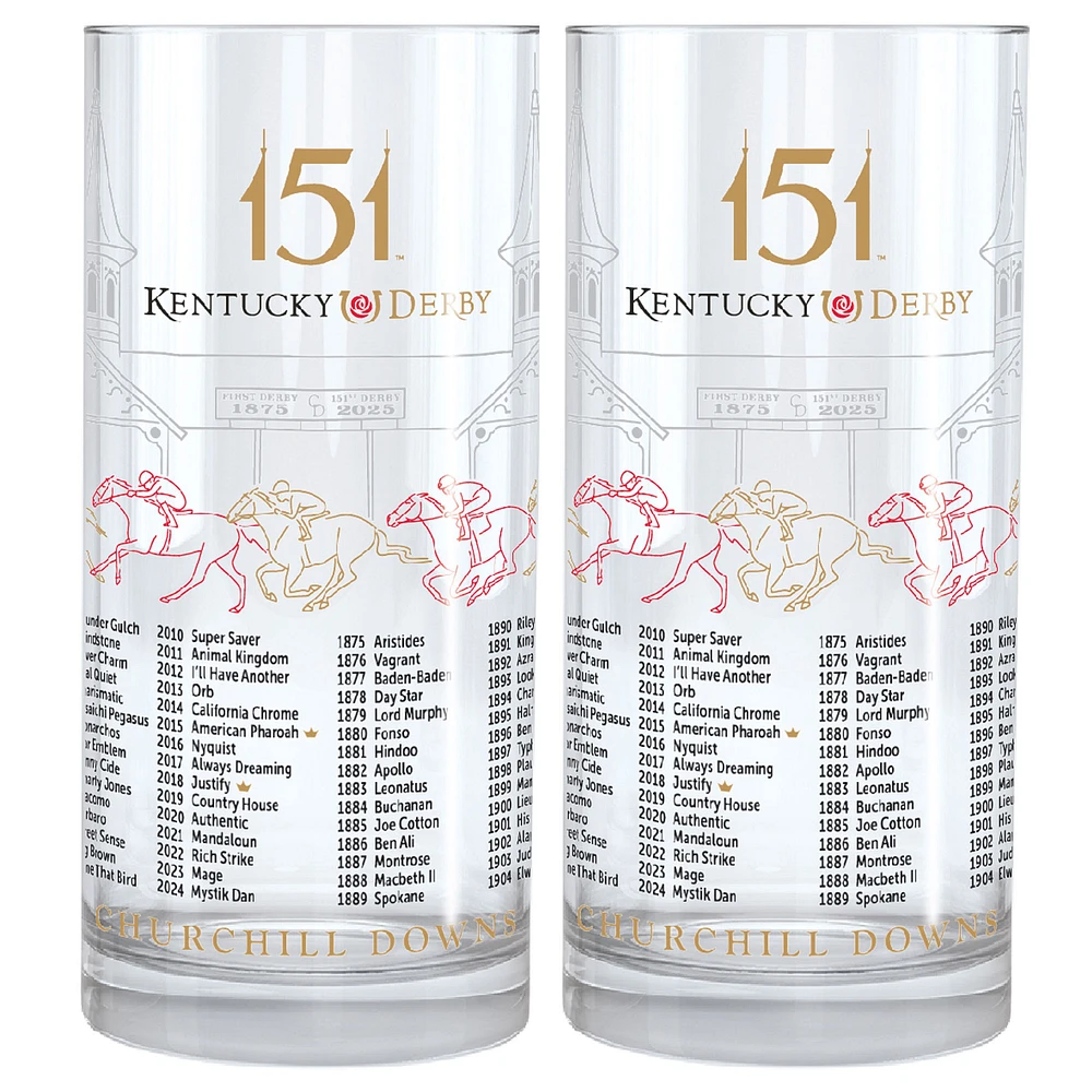 151st Kentucky Derby 12 oz. Mint Julep Glasses Two Pack