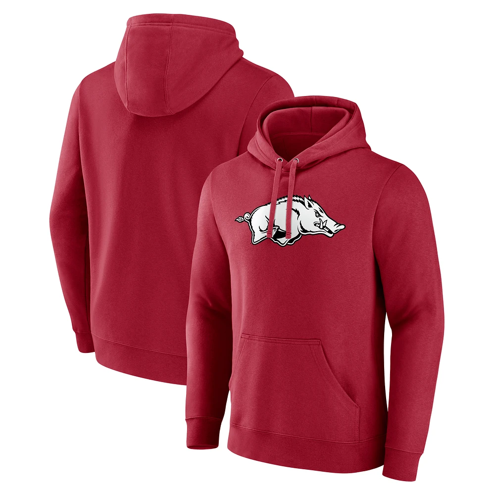 Men's Cardinal Arkansas Razorbacks Primary Logo Pullover Hoodie