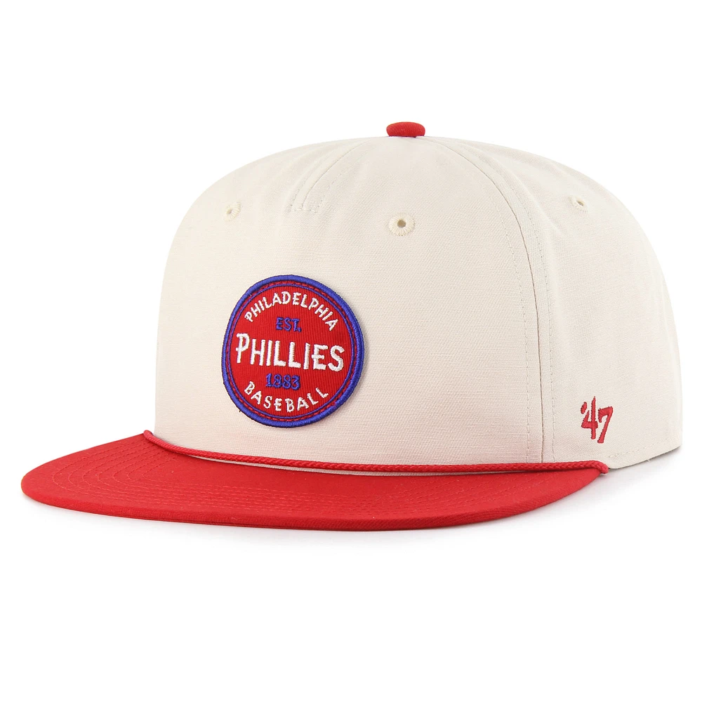 Men's '47 Natural Philadelphia Phillies Payson Captain Snapback Hat