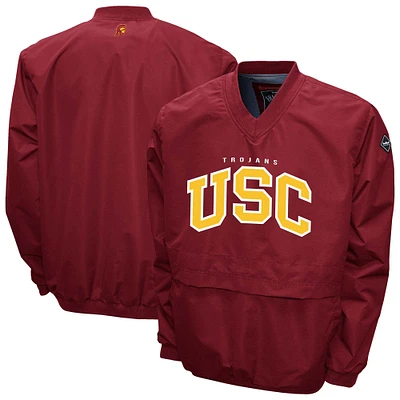 Men's Franchise Club Cardinal USC Trojans Windshell FC Member V-Neck Pullover Jacket