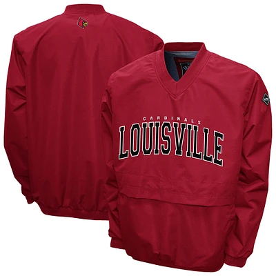 Men's Franchise Club Louisville Cardinals Windshell FC Member V-Neck Pullover Jacket
