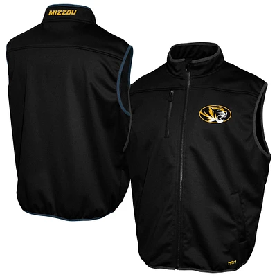 Men's Franchise Club Black Missouri Tigers Softshell Full-Zip Vest