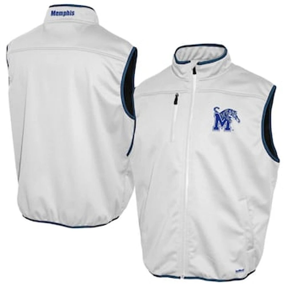Men's Franchise Club White Memphis Tigers Softshell Full-Zip Vest