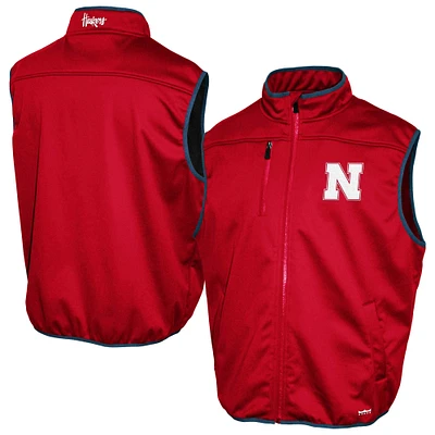 Men's Franchise Club Scarlet Nebraska Huskers Softshell Full-Zip Vest