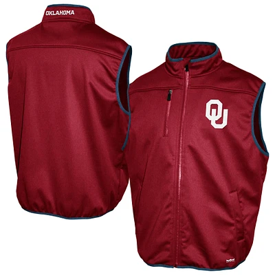 Men's Franchise Club Crimson Oklahoma Sooners Softshell Full-Zip Vest