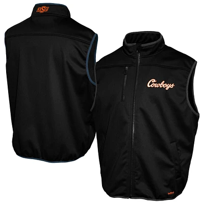 Men's Franchise Club Black Oklahoma State Cowboys Softshell Full-Zip Vest