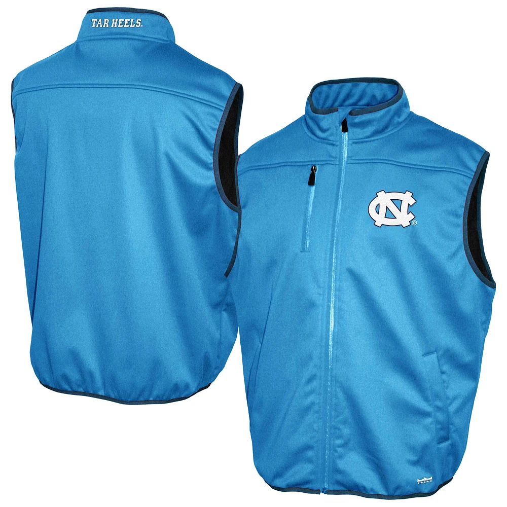 Men's Franchise Club Carolina Blue North Tar Heels Softshell Full-Zip Vest