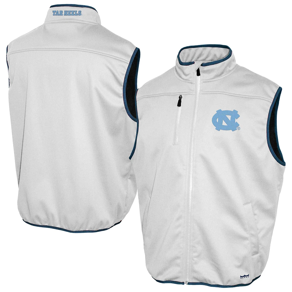 Men's Franchise Club White North Carolina Tar Heels Softshell Full-Zip Vest