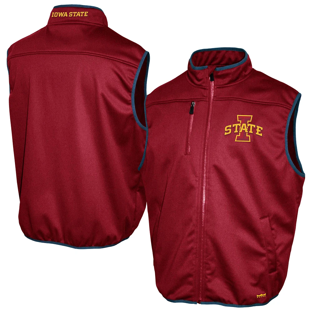 Men's Franchise Club Cardinal Iowa State Cyclones Softshell Full-Zip Vest