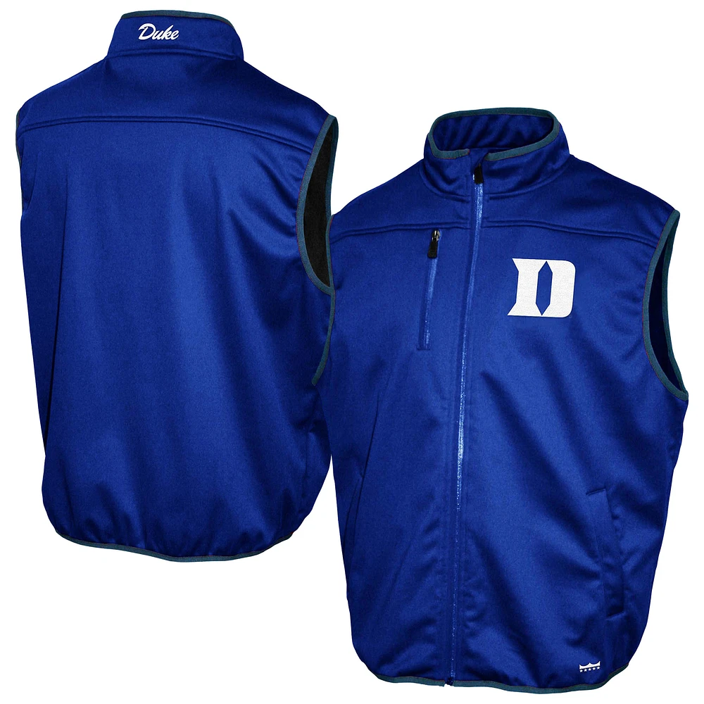 Men's Franchise Club Royal Duke Blue Devils Softshell Full-Zip Vest