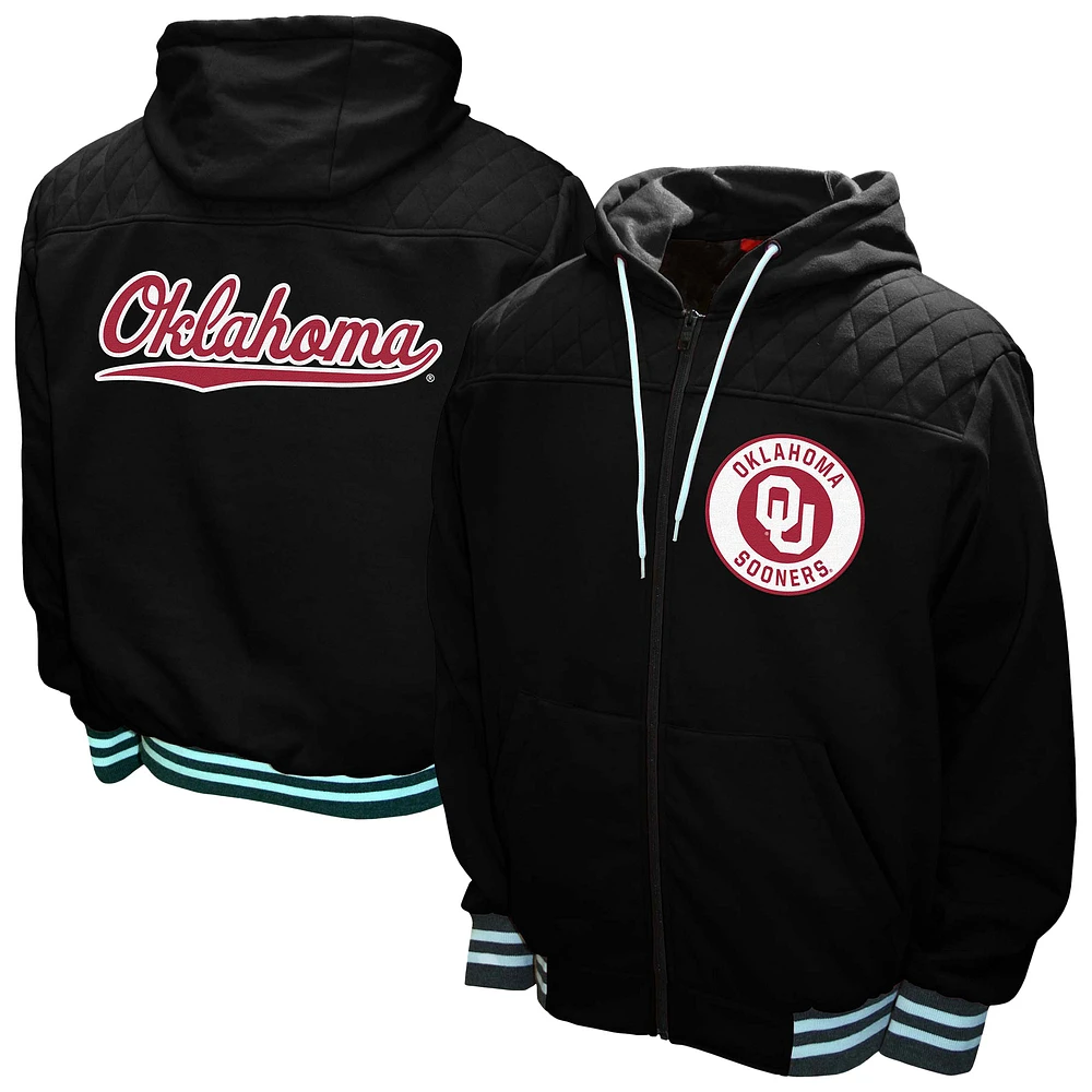 Men's Franchise Club Black Oklahoma Sooners Walk-On Full-Zip Hoodie Jacket