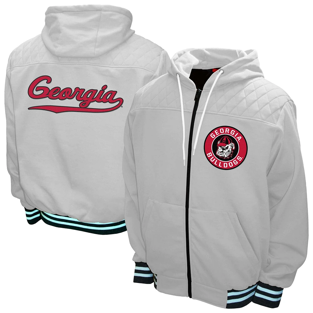 Men's Franchise Club White Georgia Bulldogs Walk-On Full-Zip Hoodie Jacket