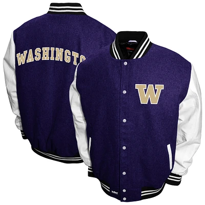 Men's Franchise Club Purple Washington Huskies Big & Tall Graduate Full-Snap Jacket