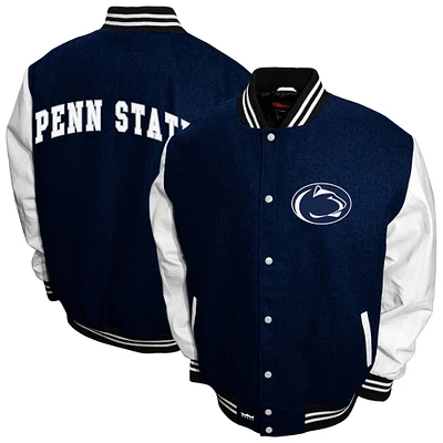 Men's Franchise Club Navy Penn State Nittany Lions Big & Tall Graduate Full-Snap Jacket