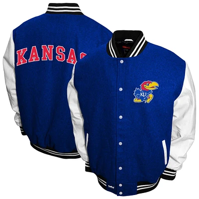 Men's Franchise Club Royal Kansas Jayhawks Big & Tall Graduate Full-Snap Jacket