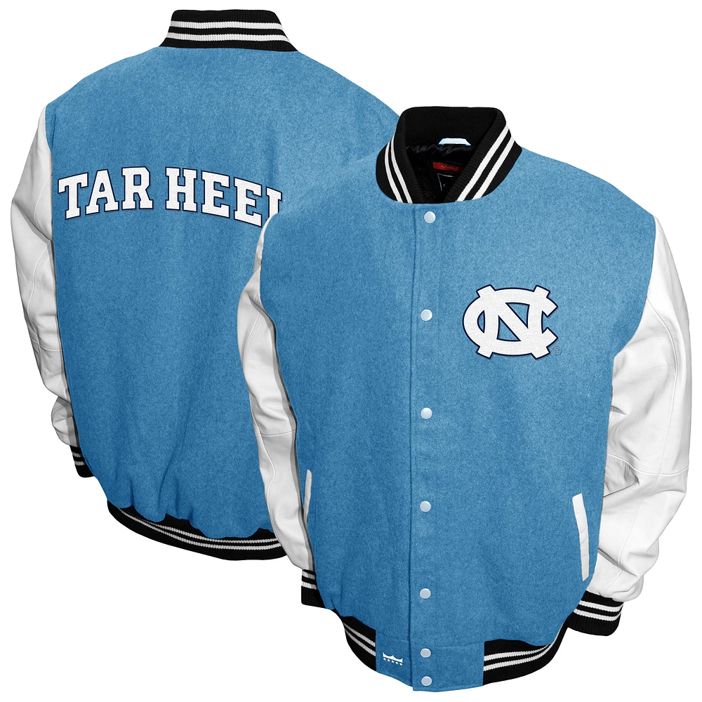 Men's Franchise Club Carolina Blue North Tar Heels Big & Tall Graduate Full-Snap Jacket