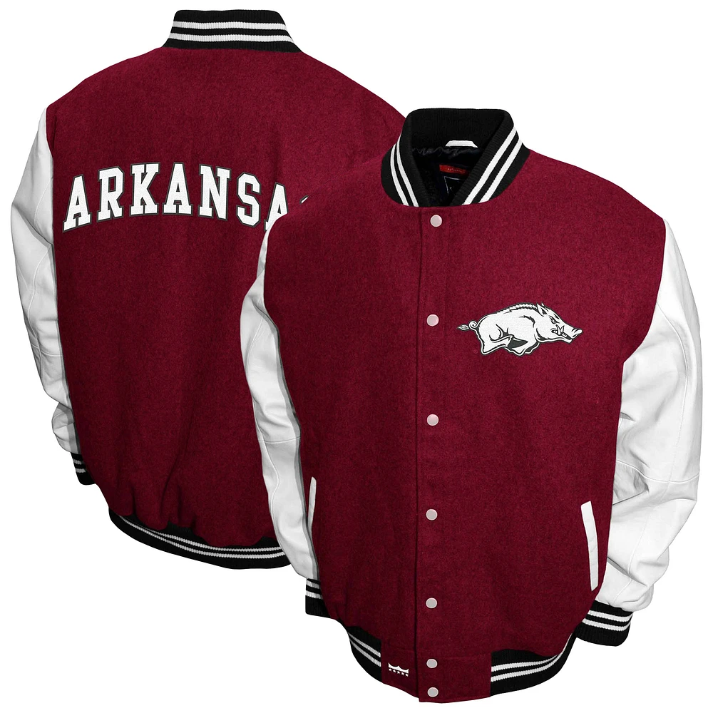 Men's Franchise Club Cardinal Arkansas Razorbacks Big & Tall Graduate Full-Snap Jacket