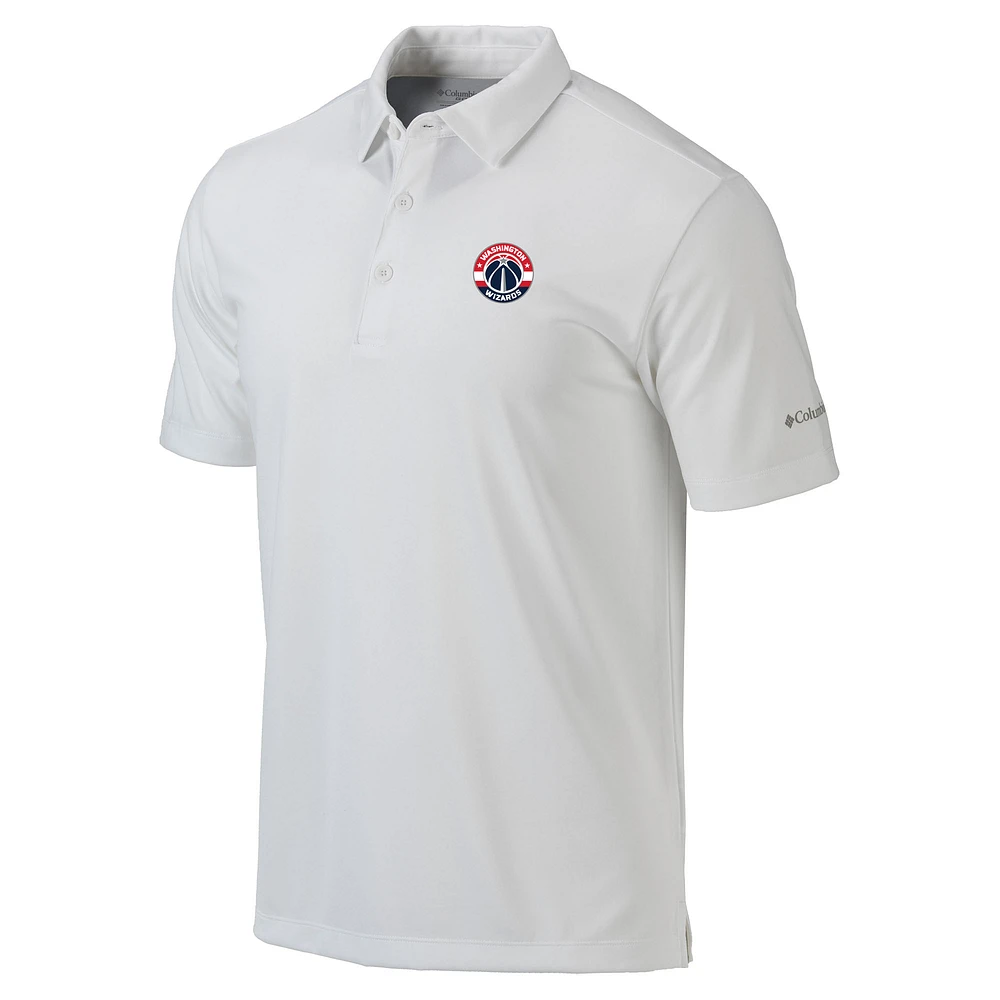 Men's Columbia White Washington Wizards Omni-Wick Drive Polo