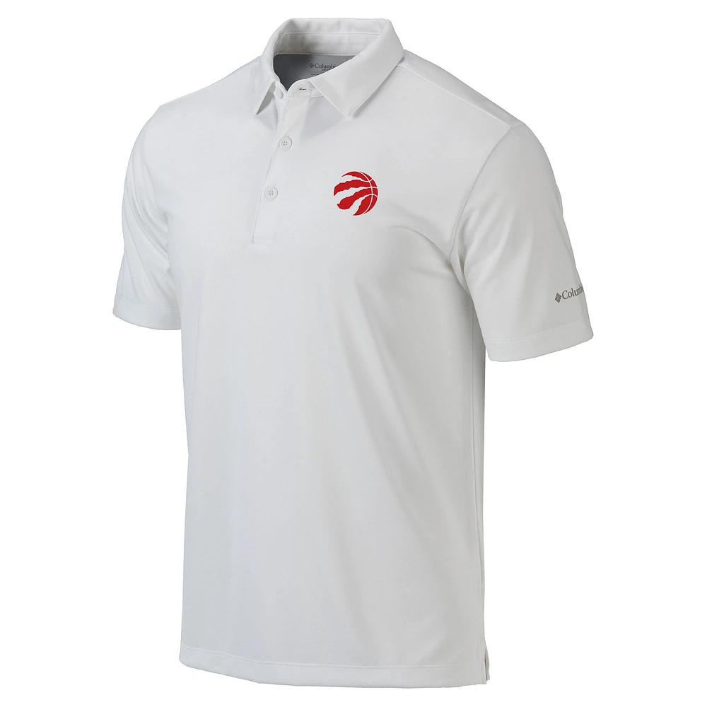 Men's Columbia White Toronto Raptors Omni-Wick Drive Polo