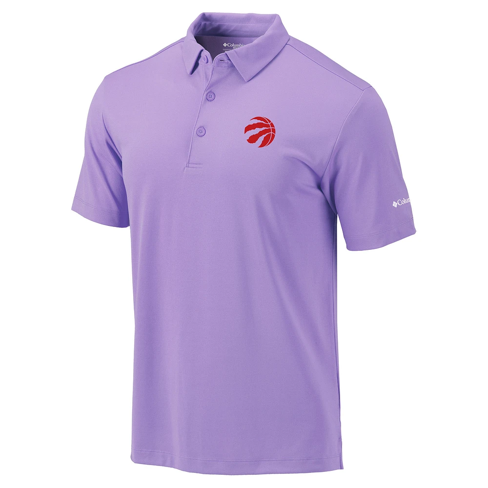 Men's Columbia Purple Toronto Raptors Omni-Wick Drive Polo