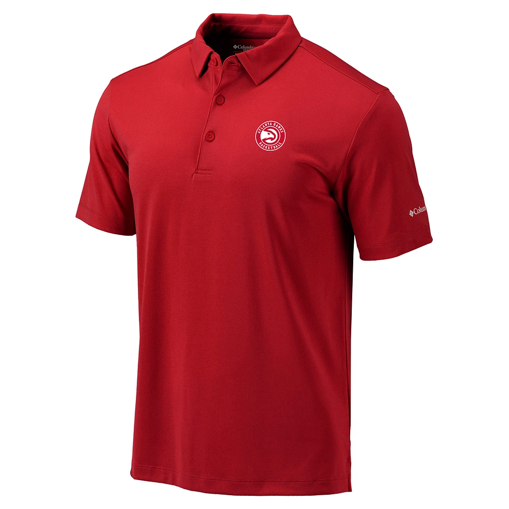 Men's Columbia Red Atlanta Hawks Omni-Wick Drive Polo