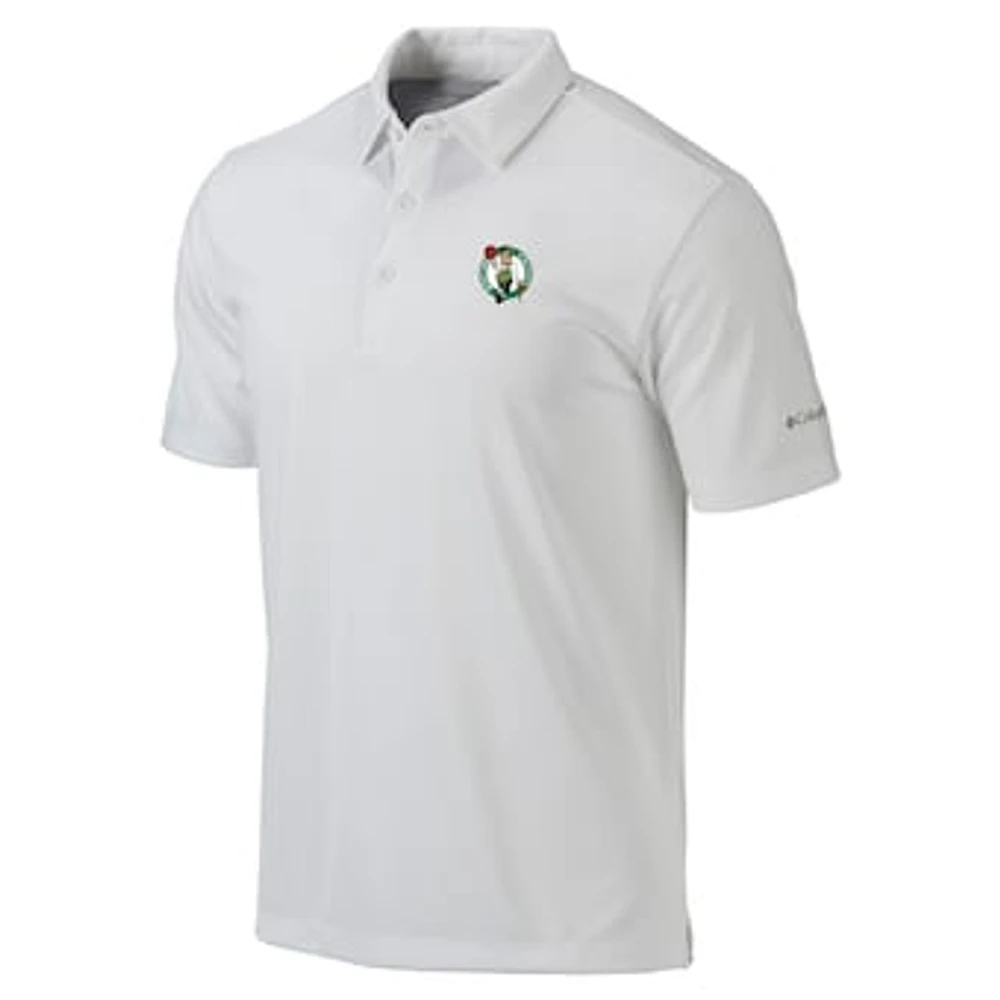 Men's Columbia White Boston Celtics Omni-Wick Drive Polo