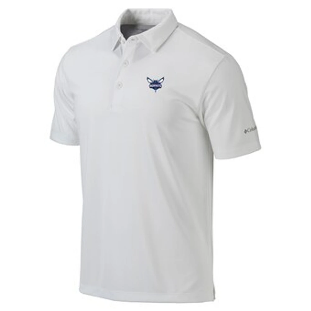 Men's Columbia White Charlotte Hornets Omni-Wick Drive Polo