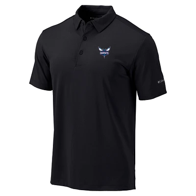 Men's Columbia Black Charlotte Hornets Omni-Wick Drive Polo