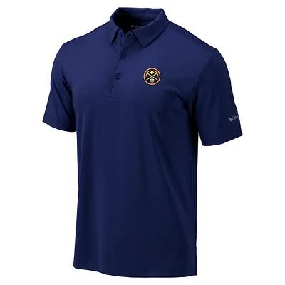Men's Columbia Navy Denver Nuggets Omni-Wick Drive Polo