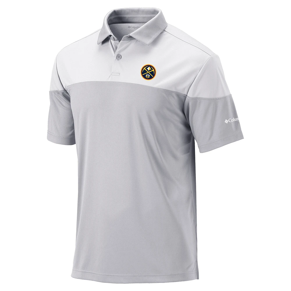 Men's Columbia Gray Denver Nuggets Omni-Wick Best Ball Polo