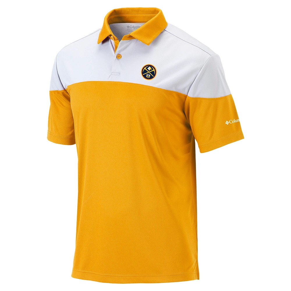 Men's Columbia Gold Denver Nuggets Omni-Wick Best Ball Polo