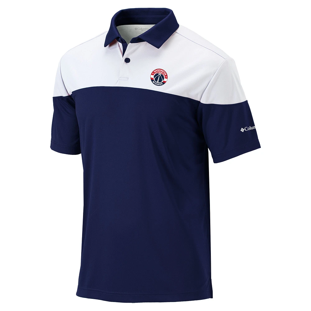 Men's Columbia Navy Washington Wizards Omni-Wick Best Ball Polo