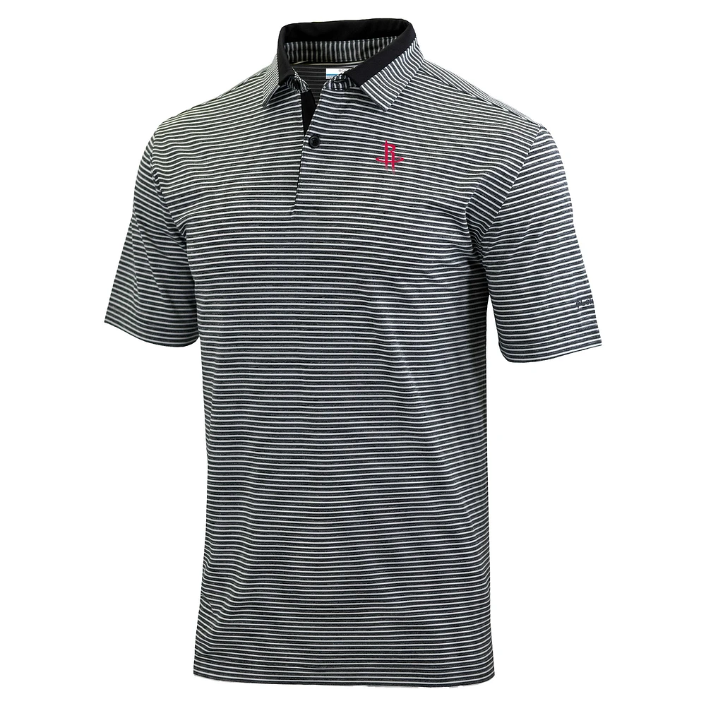 Men's Columbia Black Houston Rockets Golden Hills Polo